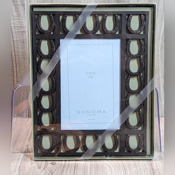 Sonoma Other - Sonoma Picture Frame 4x6 Horseshoe Western Cowboy Horse Brown Bronze New